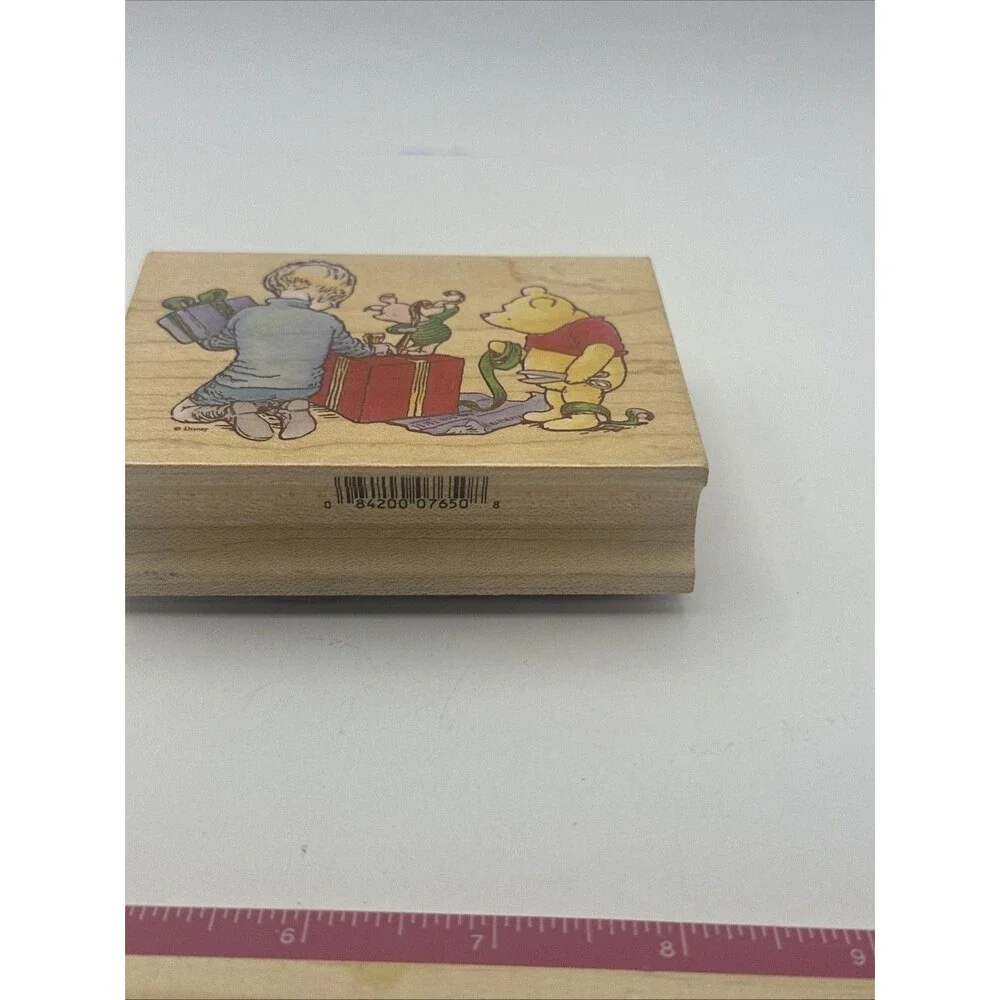 All Night Media Rubber Stamps 765J GIFT WRAPPING PARTY CHRISTMAS winnie the pooh